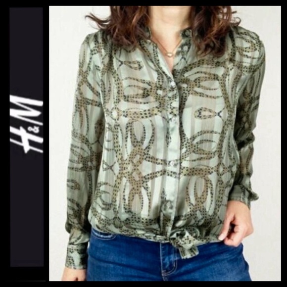 H&M x Richard Allan 60’s Mod Print Tunic Blouse - Picture 4 of 8